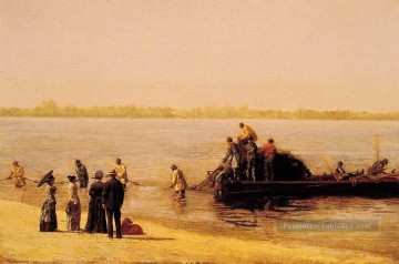 Pêche à l’alose à Gloucester sur la rivière Deleware réalisme Thomas Eakins Peinture à l'huile